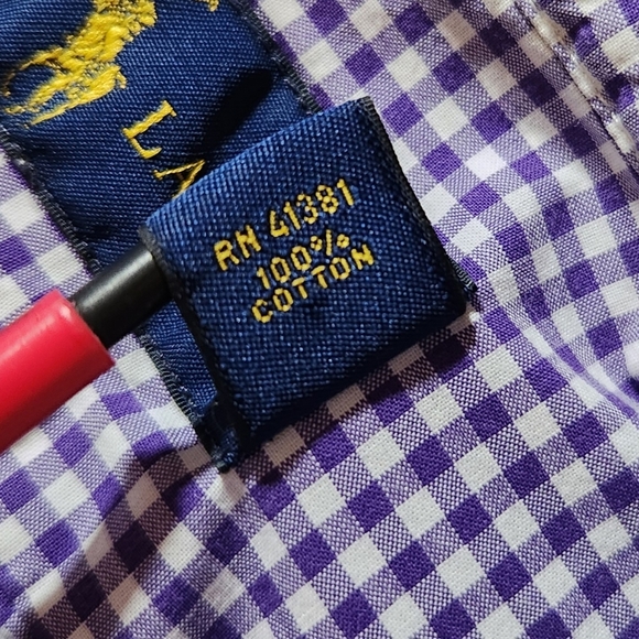 Ralph Lauren Shirt Mens S Purple Gingham Check Plaid Long Sleeve Button Down - Picture 5 of 8